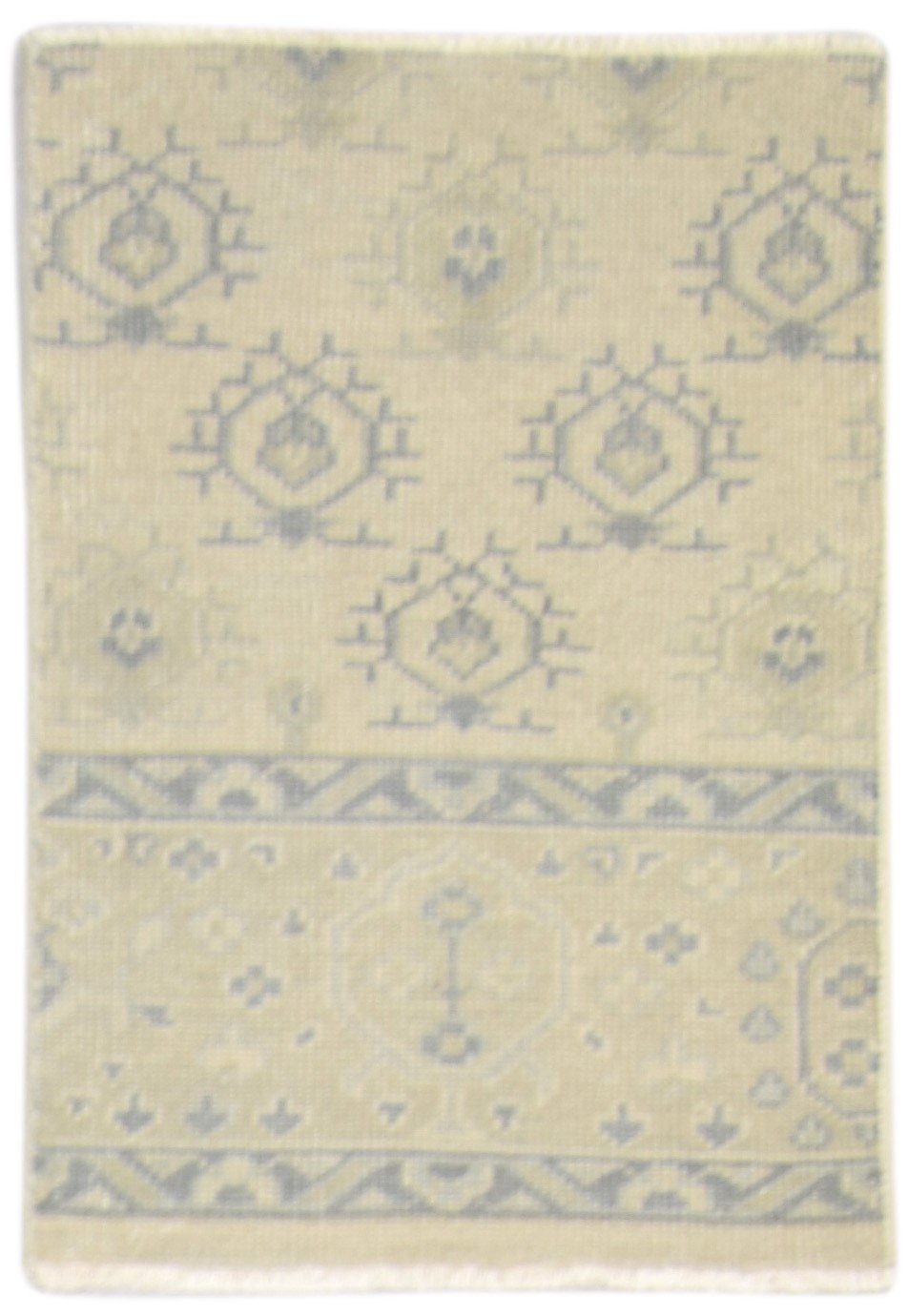 Hand Knotted Beige Wool Rug 2' X 3' Persian Bokhara Oriental Small Carpet   7864122409109