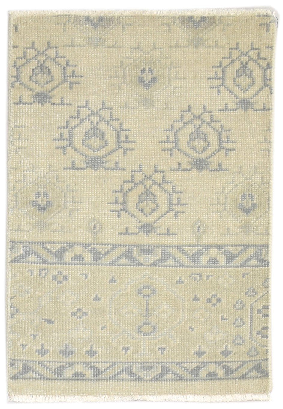 Hand Knotted Beige Wool Rug 2' X 3' Persian Bokhara Oriental Small Carpet   7864122540181