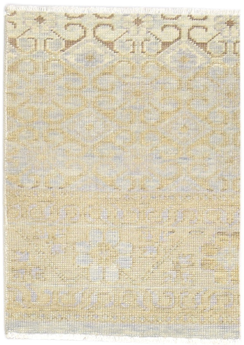 Hand Knotted Beige Wool Rug 2' X 3' Persian Bokhara Oriental Small Carpet   7864117985429