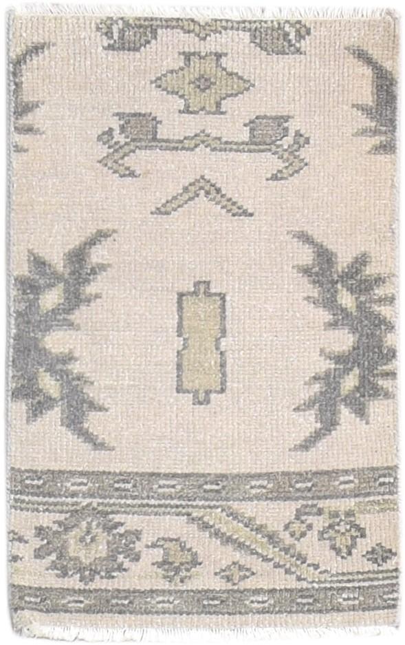 Hand Knotted Beige Wool Rug 2' X 3' Persian Oushak Oriental Small Carpet   7865143689365