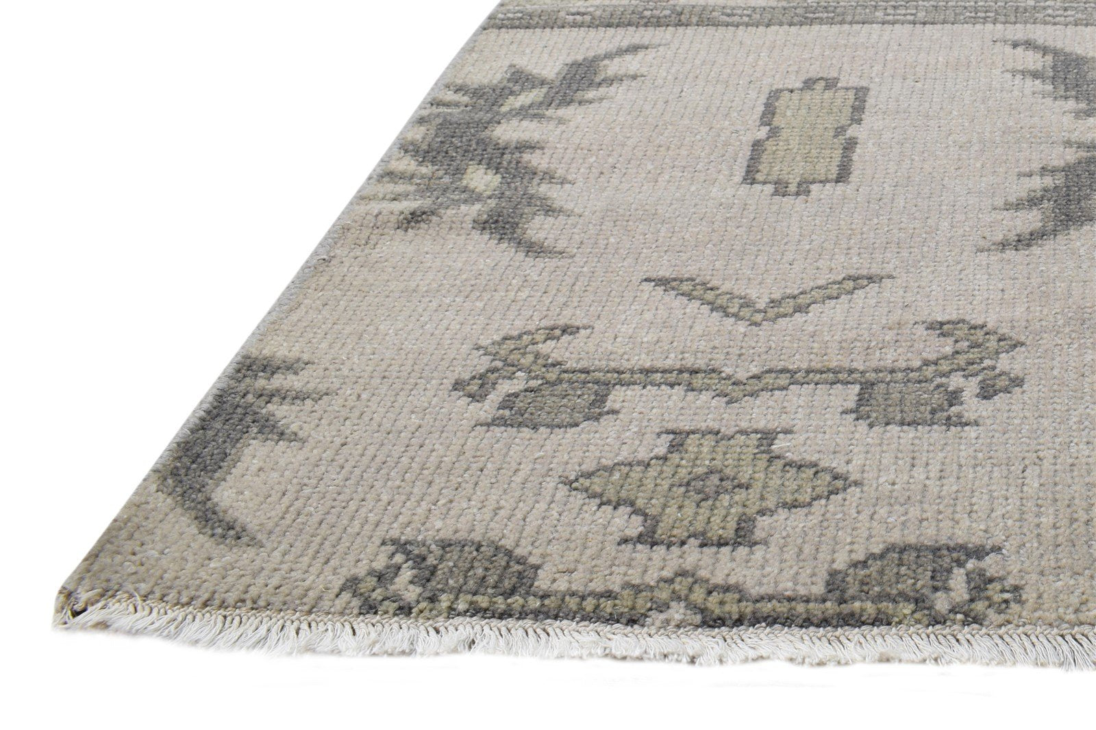 Hand Knotted Beige Wool Rug 2' X 3' Persian Oushak Oriental Small Carpet   7865143689365