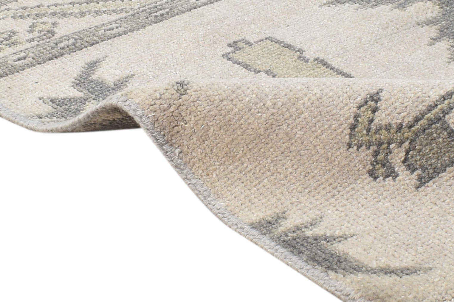 Vania Hand Knotted Beige Wool Rug 2' X 3' Persian Oushak Oriental   7865143689365