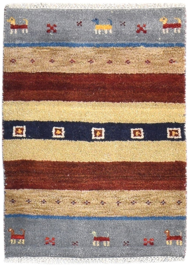 Hand Knotted Beige Wool Rug 2' X 3' Southwestern American Tribal Small Carpet   7865061572757
