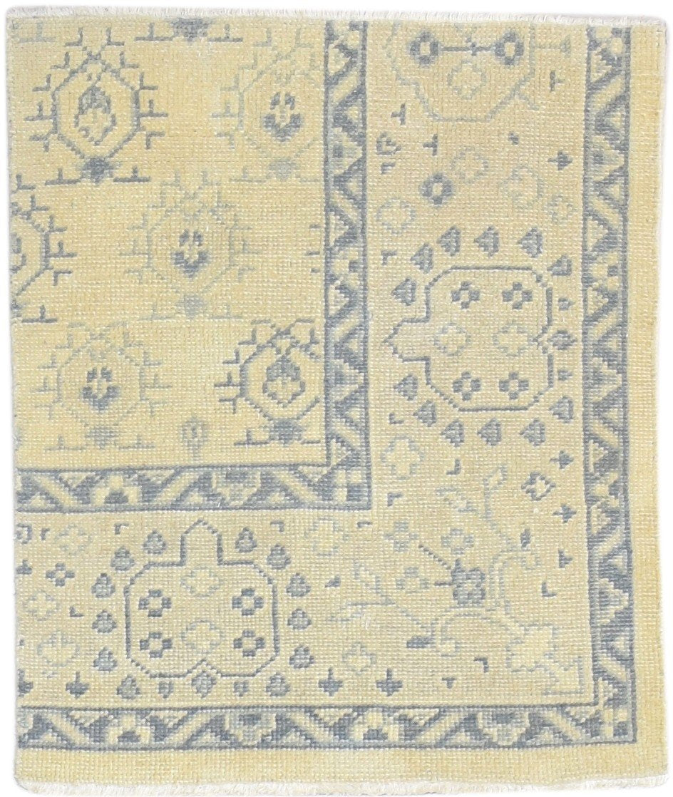 Hand Knotted Beige Wool Rug 3' X 3' Persian Bokhara Oriental Small Carpet   7865050759317