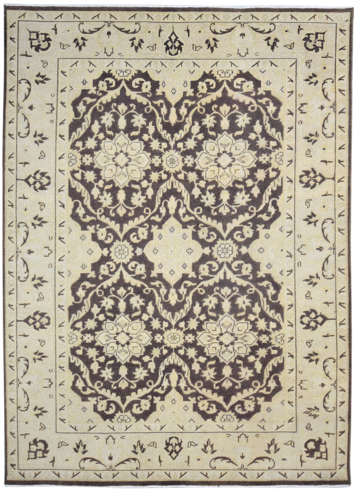 Hand Knotted Beige Wool Rug 8' X 11' Persian Oushak Oriental Large Carpet   7864105205909