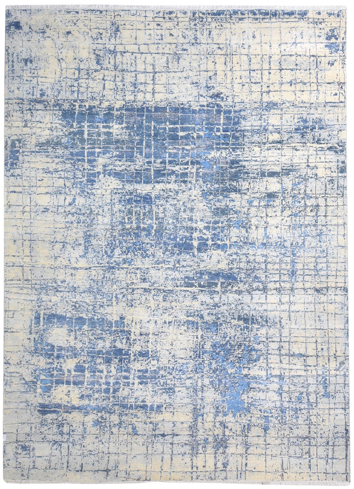 Hand Knotted Beige Wool / Silk Rug 9X12 Modern American Abstract Extra Large   7865149292693