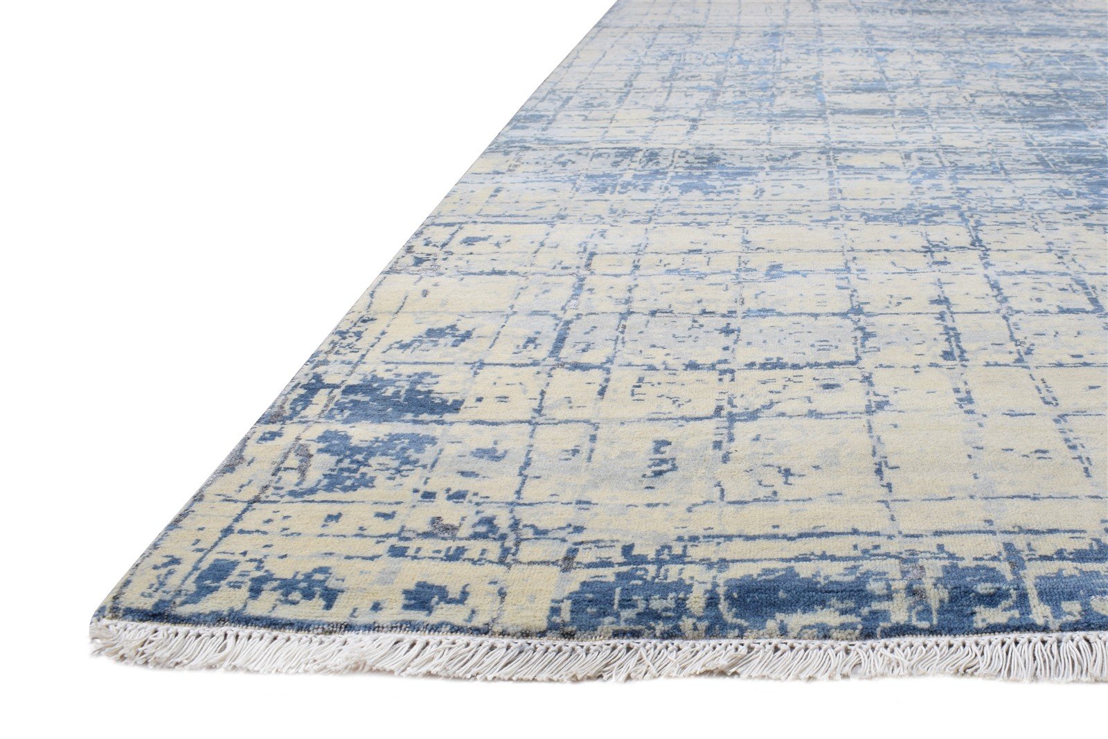 Hand Knotted Beige Wool / Silk Rug 9X12 Modern American Abstract Extra Large   7865149292693