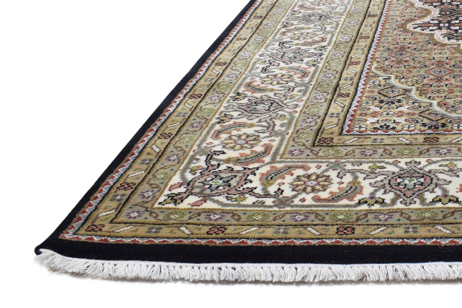 Lea Hand Knotted Black Wool Rug 6' X 8' Persian Mir Oriental   7864981684373