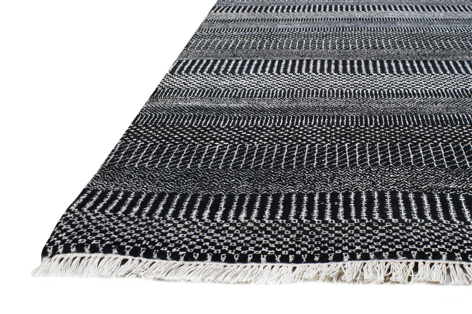 Hand Knotted Black Wool Rug 6' X 9' Modern Agra Grass Trellis Large Carpet   7865149554837