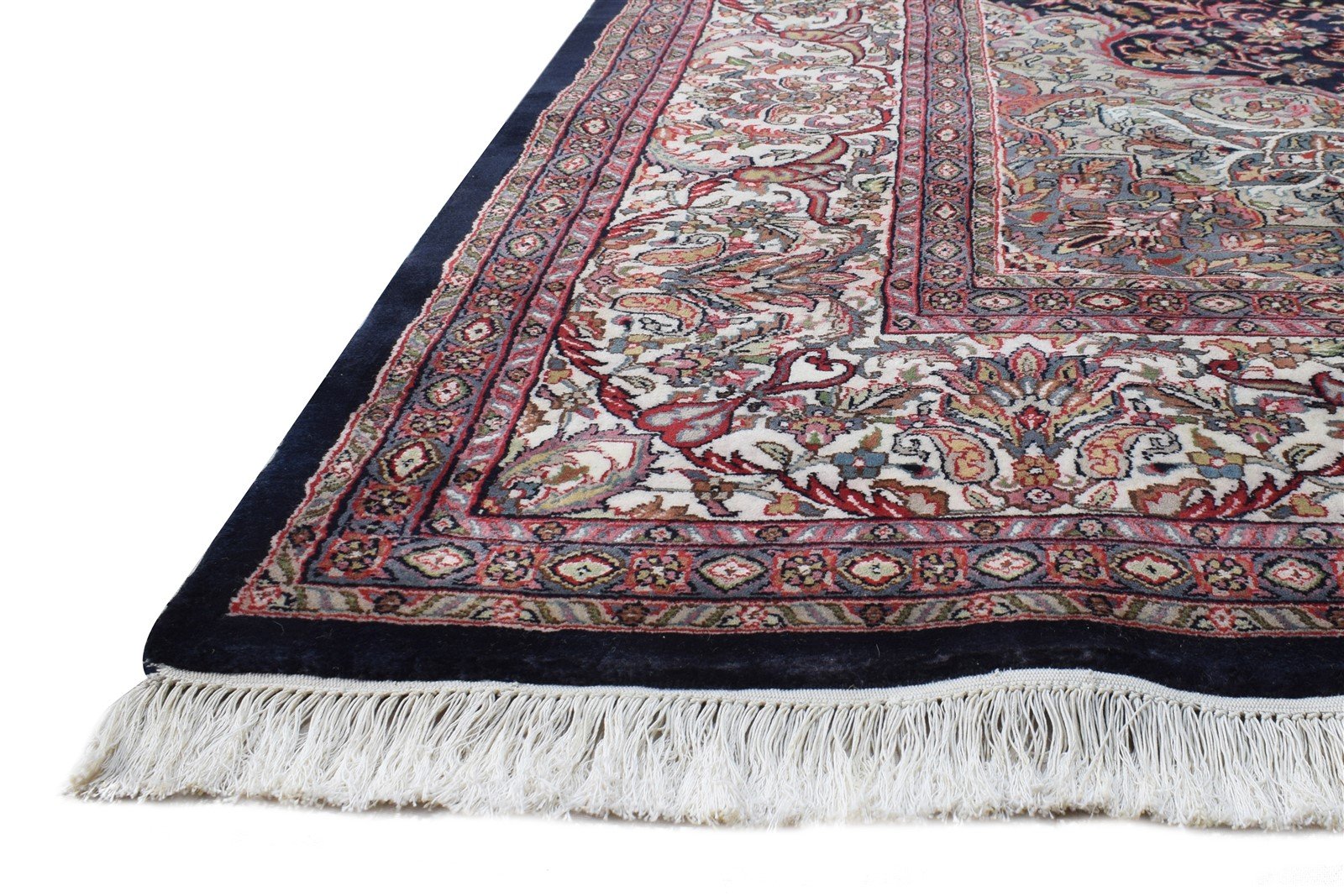 Hand Knotted Black Wool Rug 8' X 12' Persian Kashan Oriental Large Carpet   7864629788821