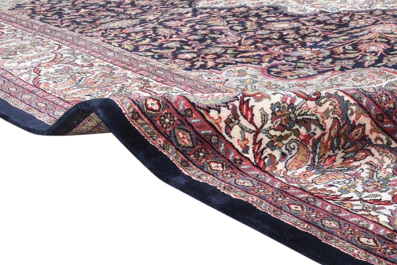 Hand Knotted Black Wool Rug 8' X 12' Persian Kashan Oriental Large Carpet   7864629788821