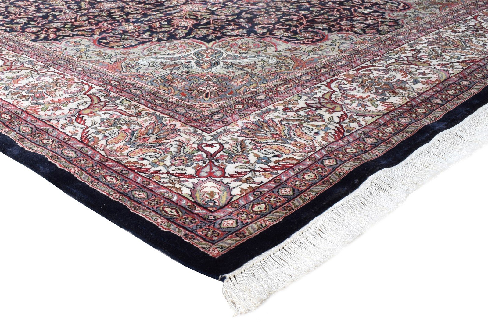Hand Knotted Black Wool Rug 8' X 12' Persian Kashan Oriental Large Carpet   7864629788821