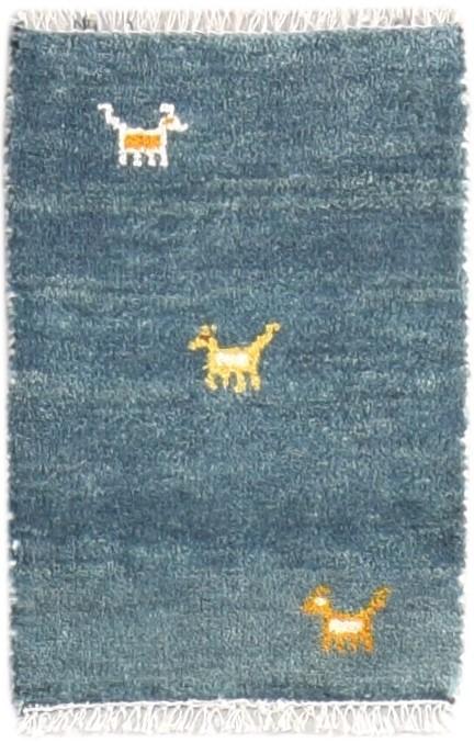 Hand Knotted Blue Wool Rug 1' X 2' Persian Southwestern Tribal Small Carpet   7865181012117