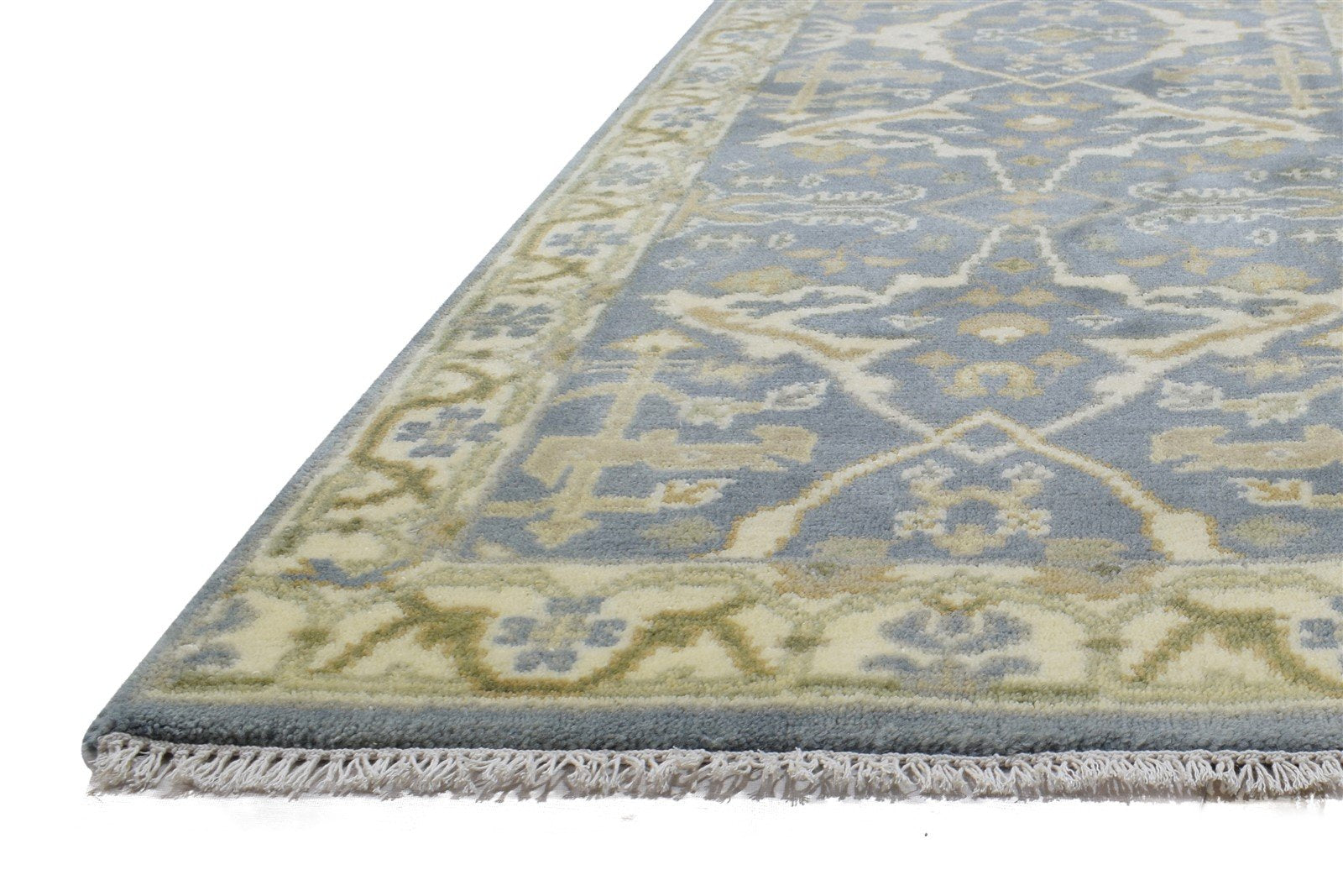 Hand Knotted Blue Wool Rug 2'6 X 8' Persian Oushak Oriental Small Runner   7864491409557