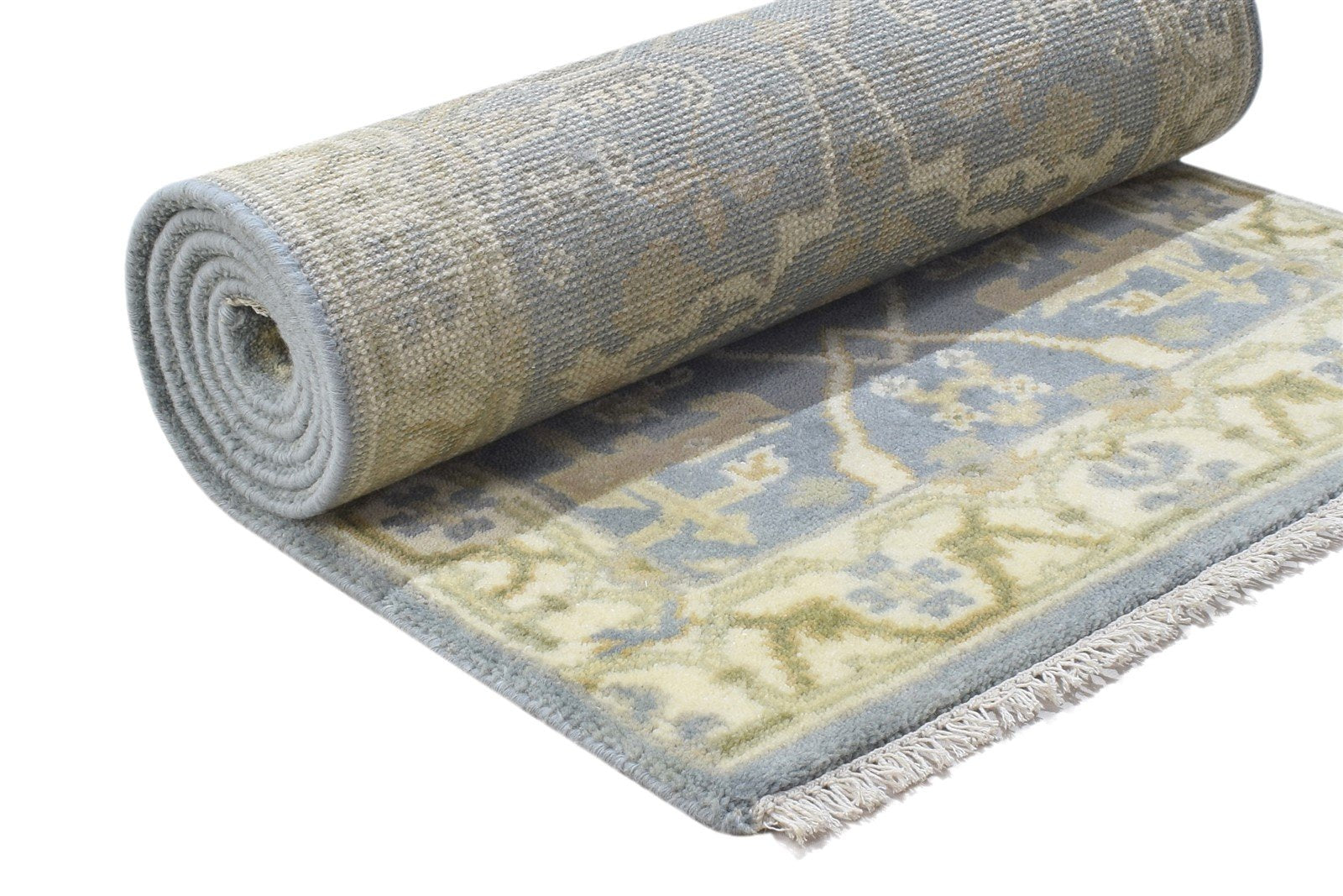 Hand Knotted Blue Wool Rug 2'6 X 8' Persian Oushak Oriental Small Runner   7864491409557
