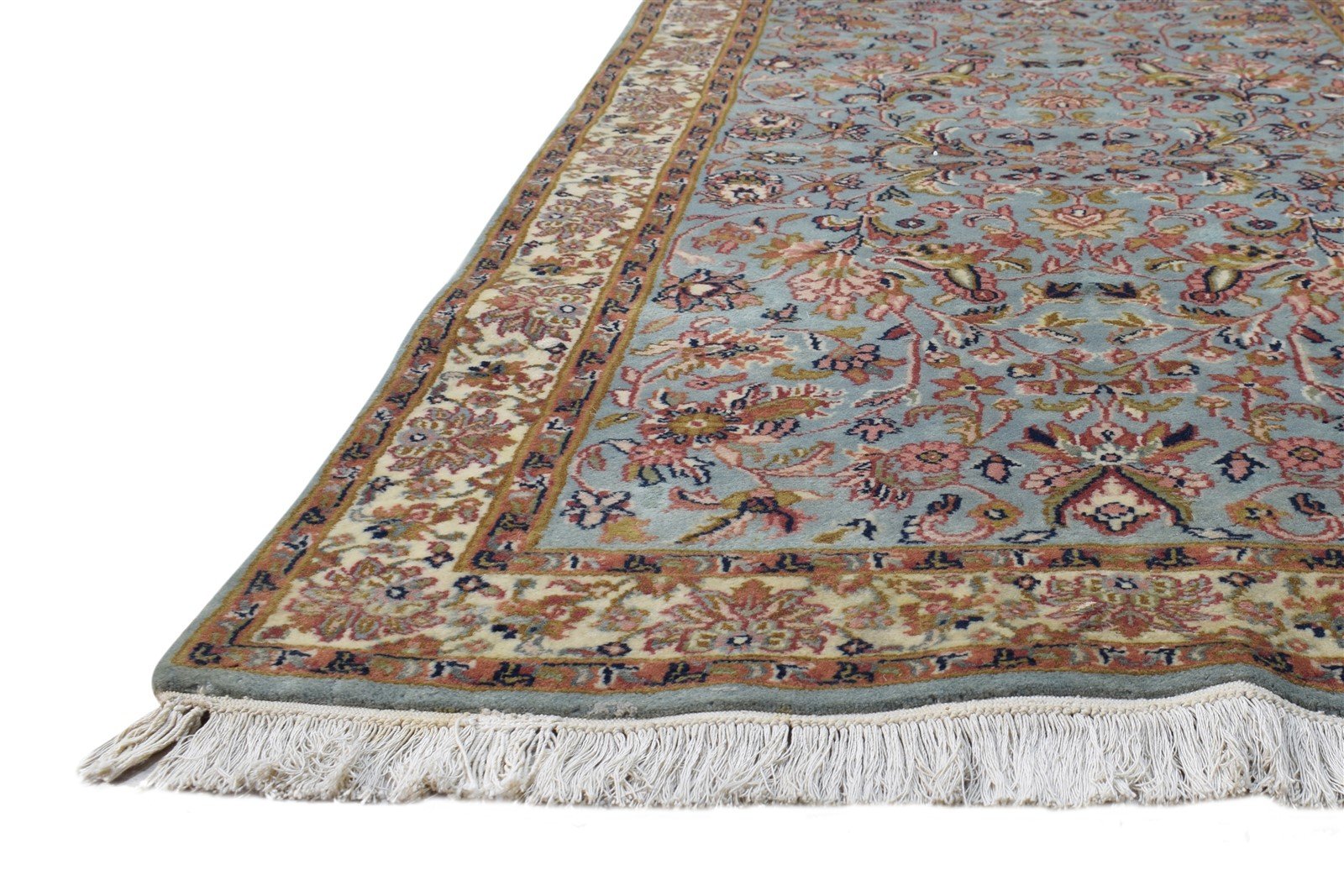 Hand Knotted Blue Wool Rug 3' X 5' Persian Kashan Oriental Small Carpet   7864680743061