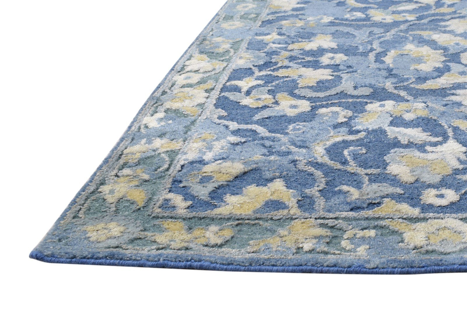 Hand Knotted Blue Wool Rug 3' X 5' Persien Oushak Oriental Room Size Carpet   7865117638805
