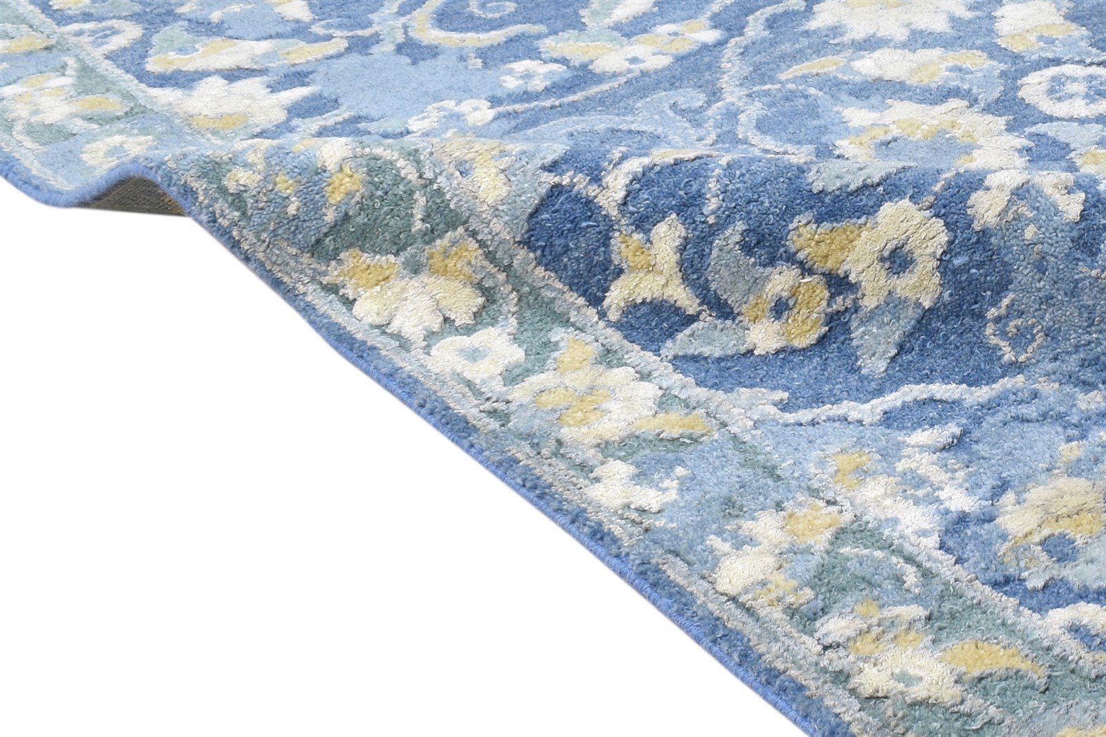 Hand Knotted Blue Wool Rug 3' X 5' Persien Oushak Oriental Room Size Carpet   7865117638805