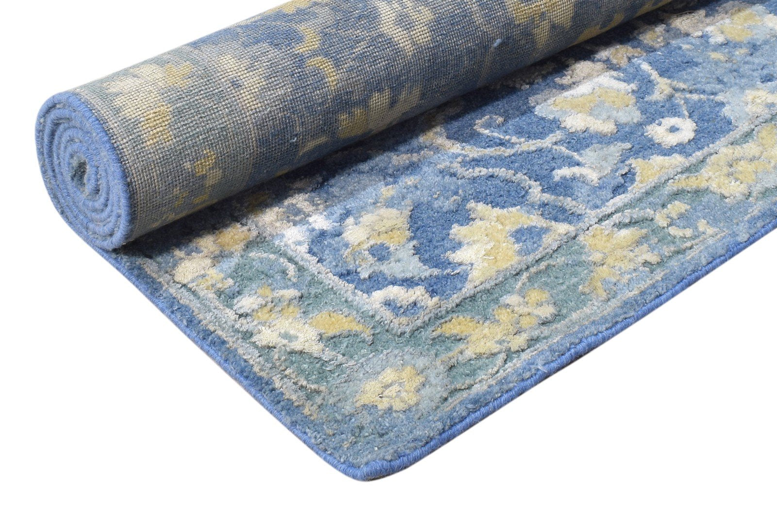 Hand Knotted Blue Wool Rug 3' X 5' Persien Oushak Oriental Room Size Carpet   7865117638805