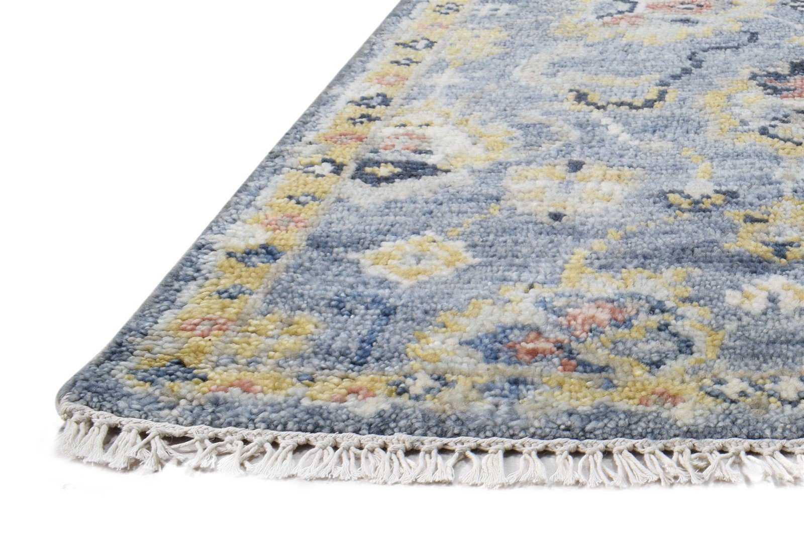 Hand Knotted Blue Wool Rug 3' X 8' Persian Oushak Oriental Small Runner   7865018024085