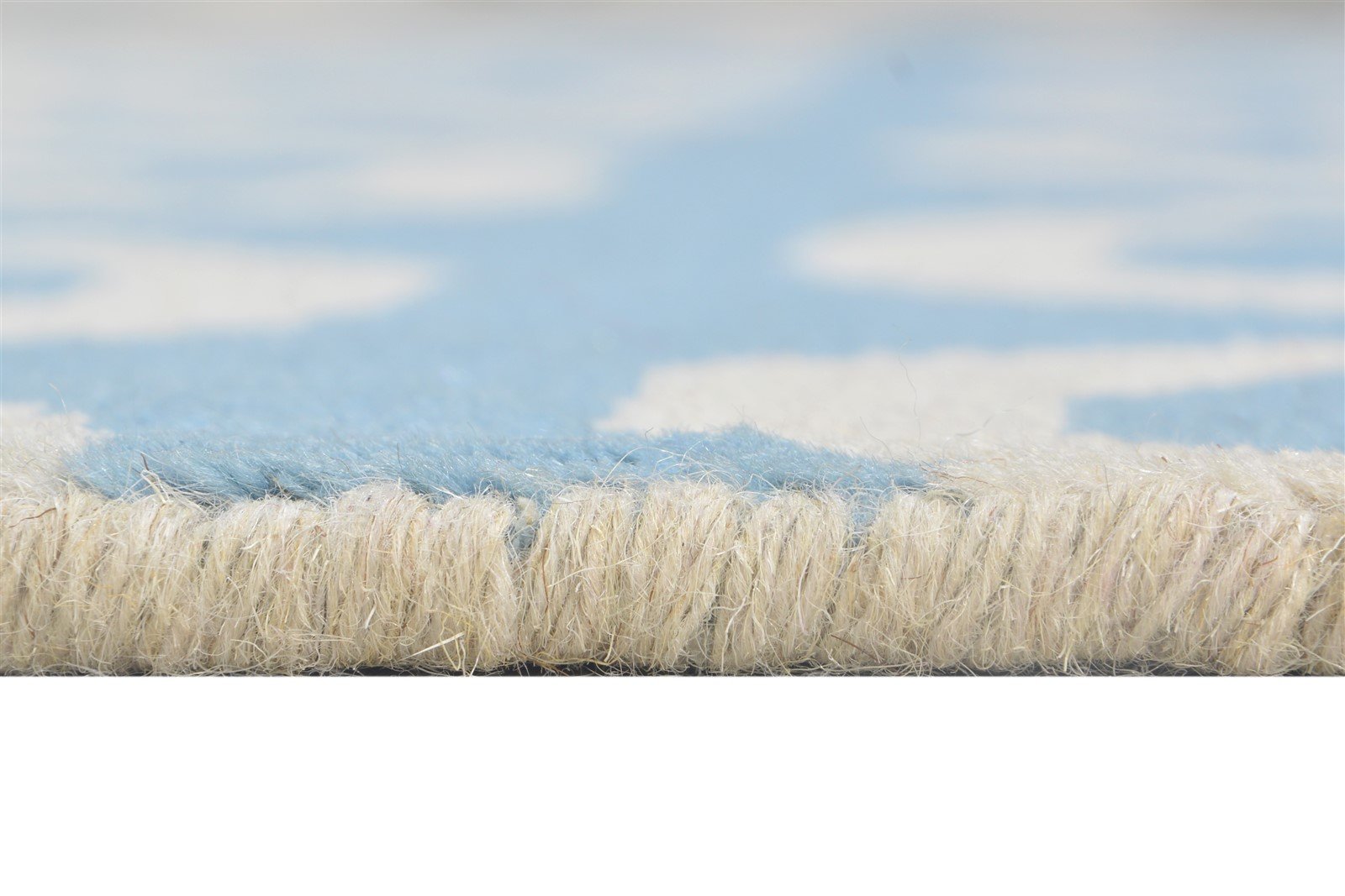 Hand Knotted Blue Wool Rug 5' X 7' Modern Scandinavian Swirls Room Size Carpet   7864770756757