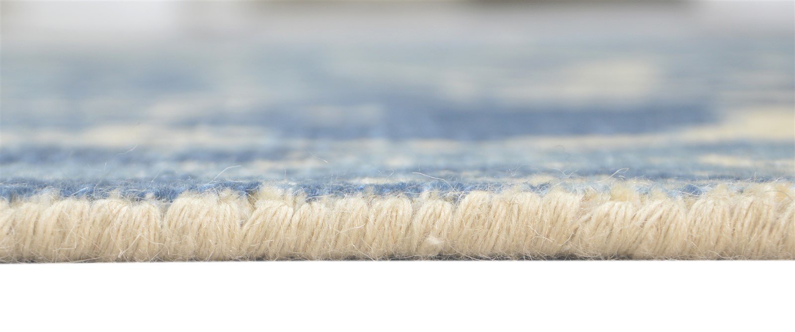 Hand Knotted Blue Wool Rug 5' X 8' Modern Indian Abstract Room Size Carpet   7860678557845