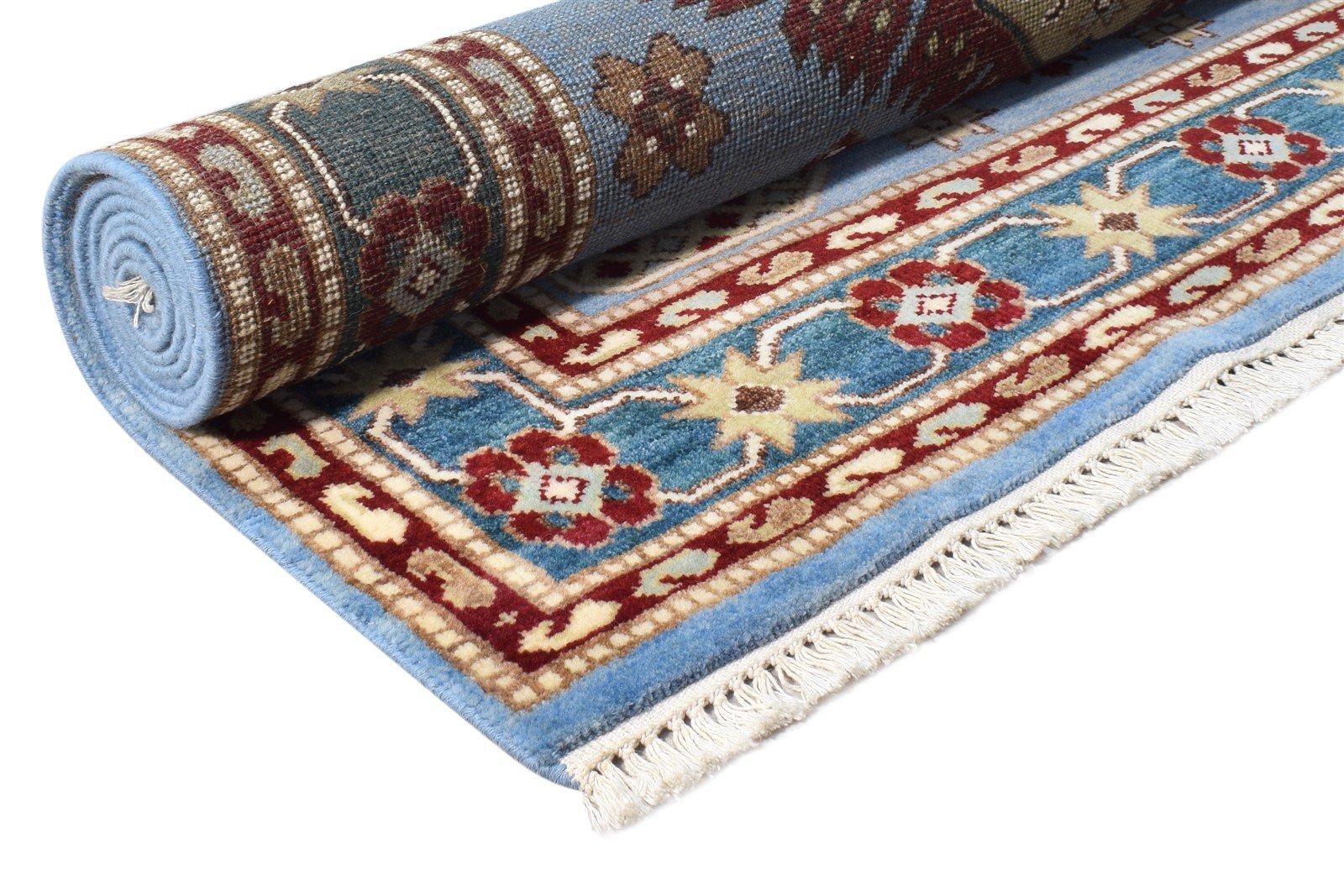 Hand Knotted Blue Wool Rug 5' X 8' Persian Kazak Oriental Room Size Carpet   7865128976533