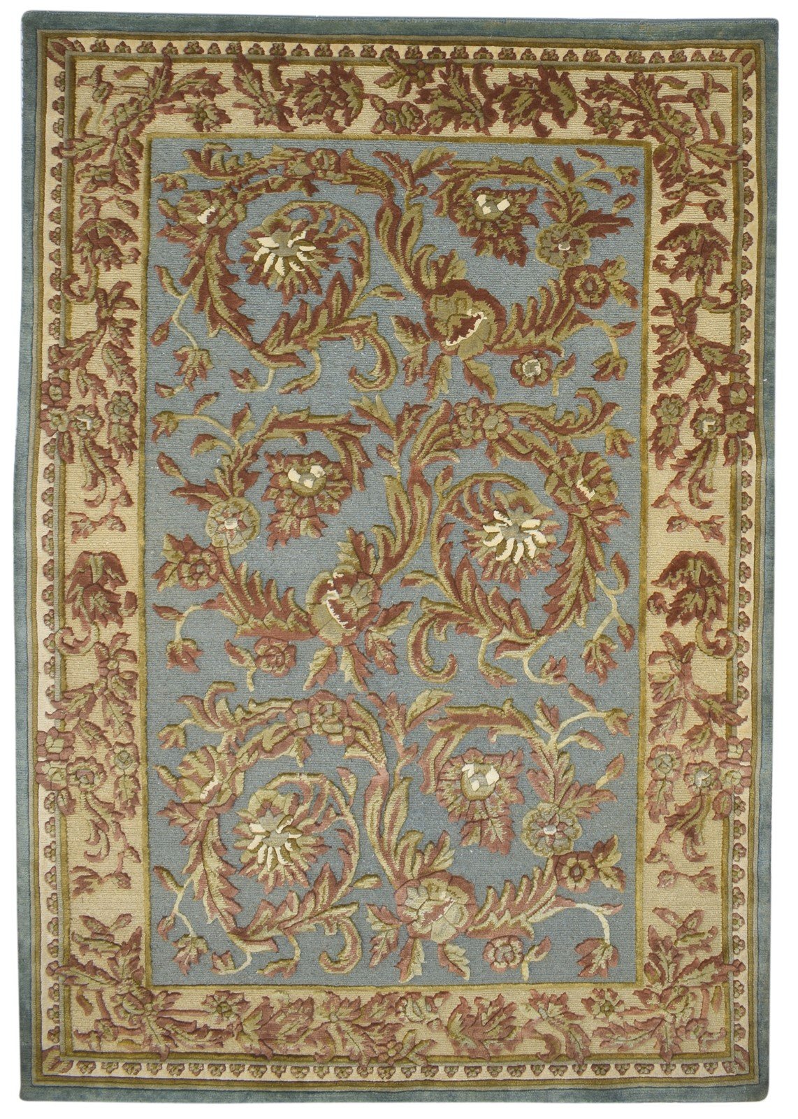 Hand Knotted Blue Wool Rug 5' X 8' Persian Oushak Oriental Room Size Carpet   7864091115669