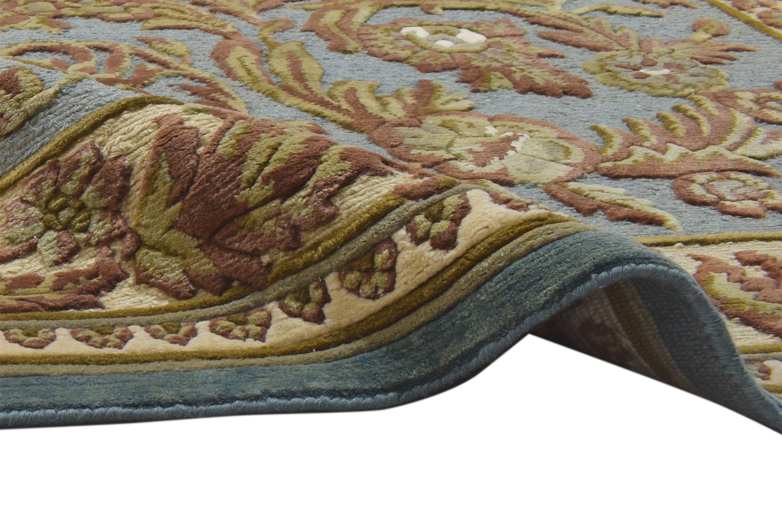 Hand Knotted Blue Wool Rug 5' X 8' Persian Oushak Oriental Room Size Carpet   7864091115669