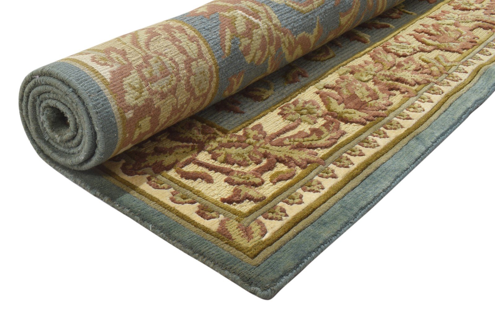 Hand Knotted Blue Wool Rug 5' X 8' Persian Oushak Oriental Room Size Carpet   7864091115669