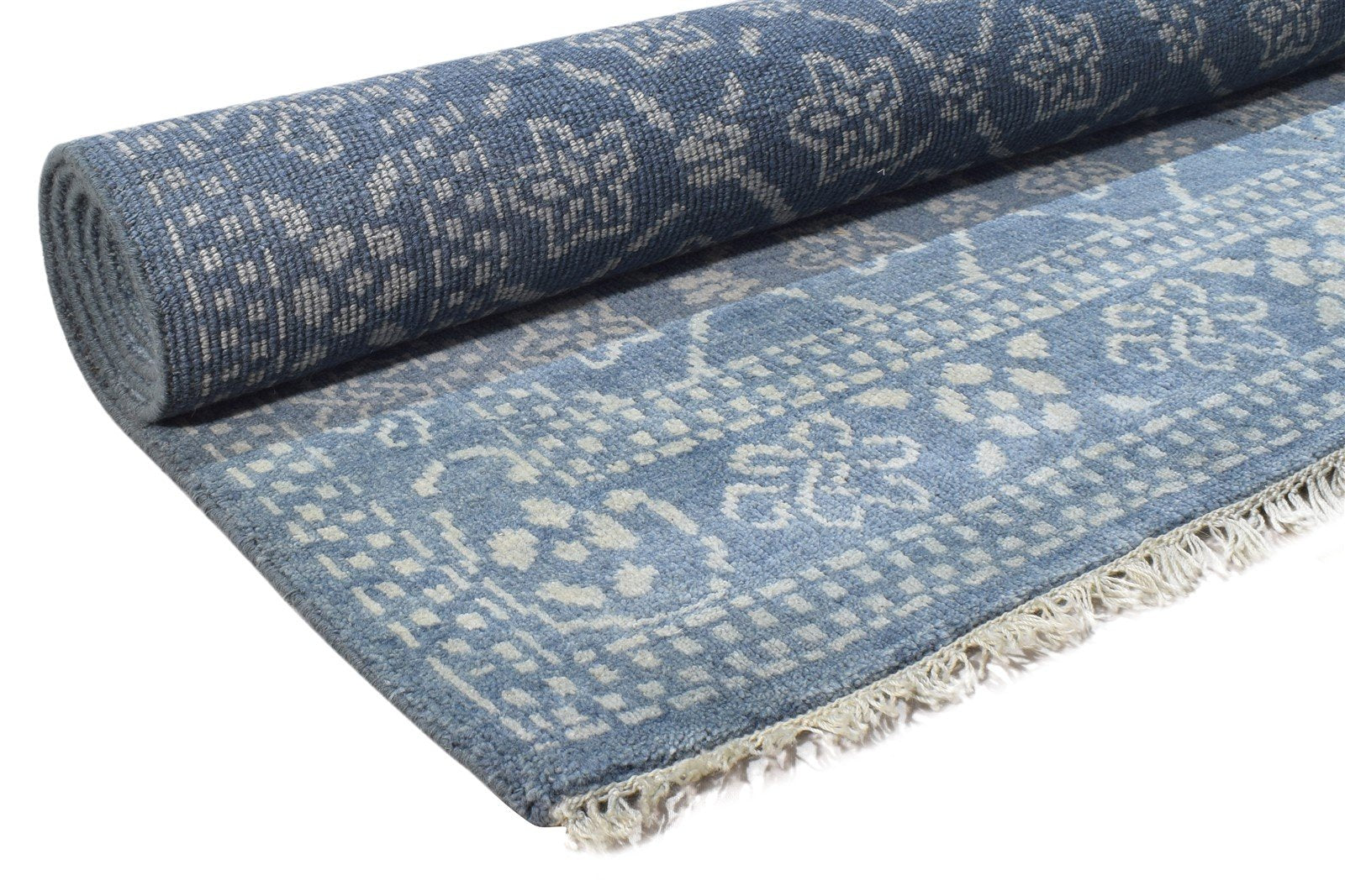 Hand Knotted Blue Wool Rug 6' X 9' Persian Bokhara Oriental Large Carpet   7865107054741