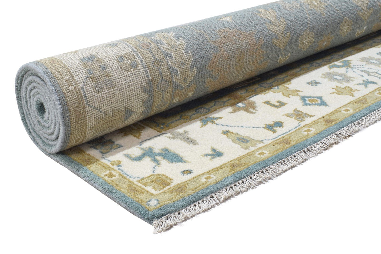 Hand Knotted Blue Wool Rug 6' X 9' Persien Oushak Oriental Room Size Carpet   7864324128917