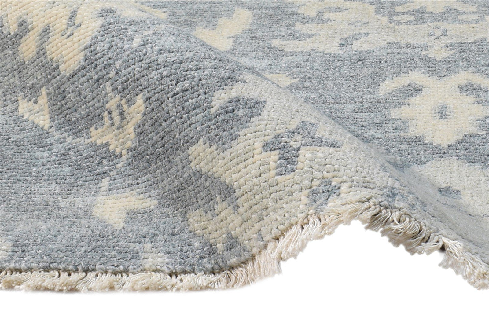 Hand Knotted Blue Wool Silk Rug 2' X 3' Persian Oushak Oriental Small Carpet   7865155813525