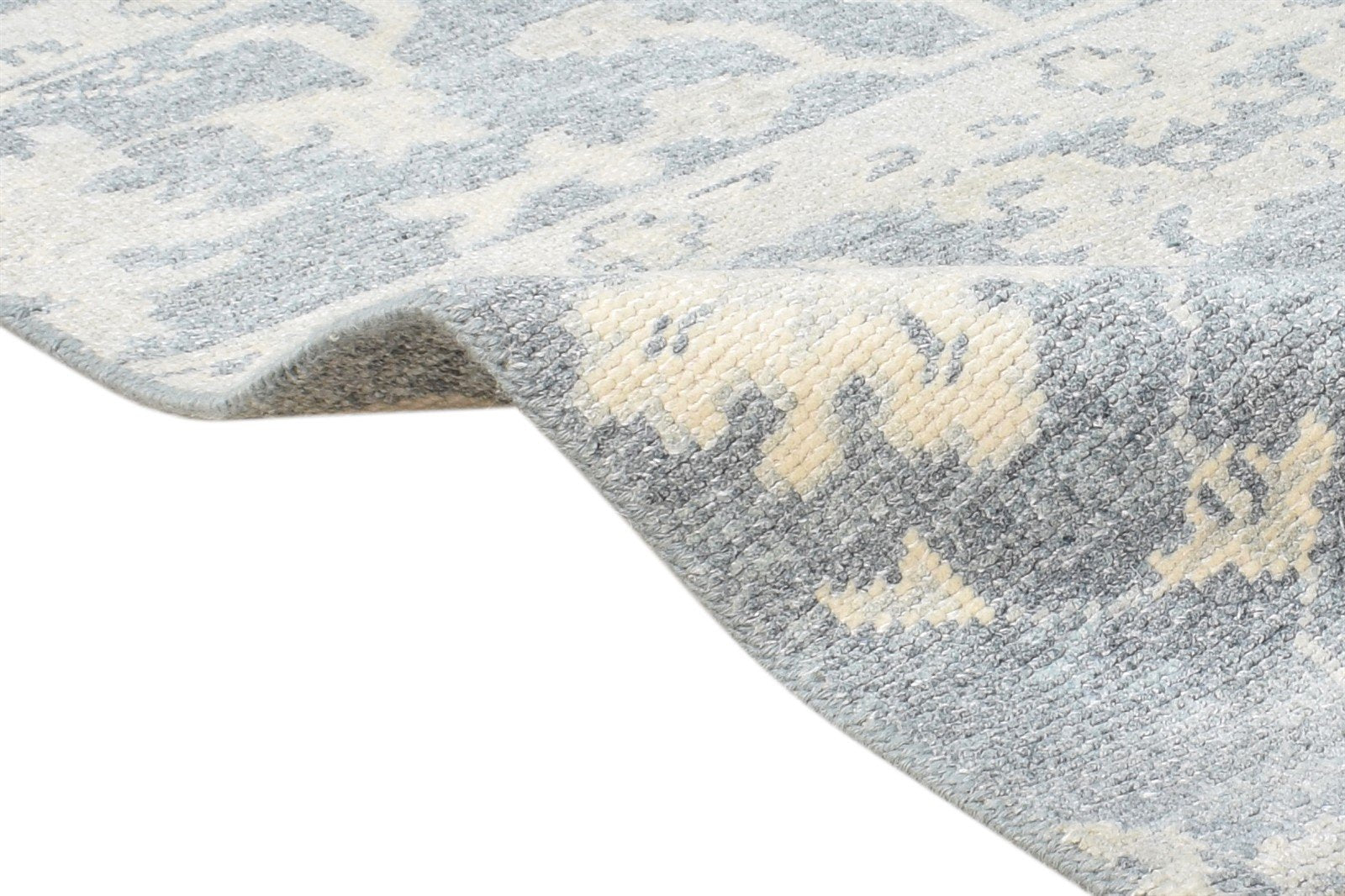 Hand Knotted Blue Wool Silk Rug 2' X 3' Persian Oushak Oriental Small Carpet   7865155813525