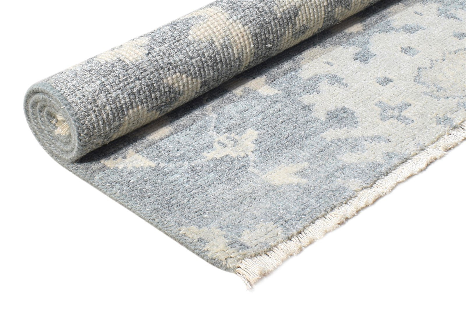Hand Knotted Blue Wool Silk Rug 2' X 3' Persian Oushak Oriental Small Carpet   7865155813525