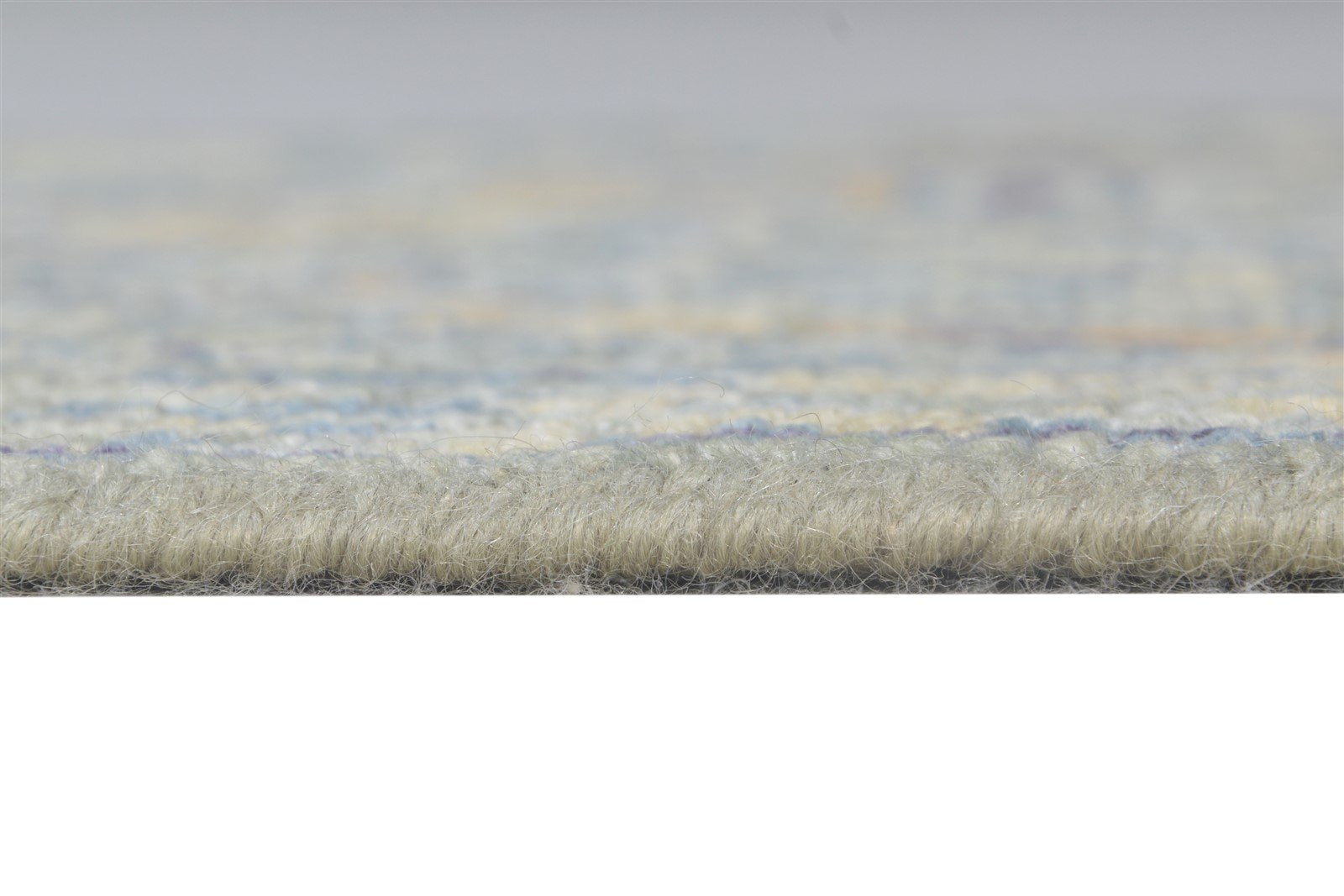 Hand Knotted Blue Wool Silk Rug 2X3 Modern Heriz-Indian Abstract Small Carpet   7865144443029
