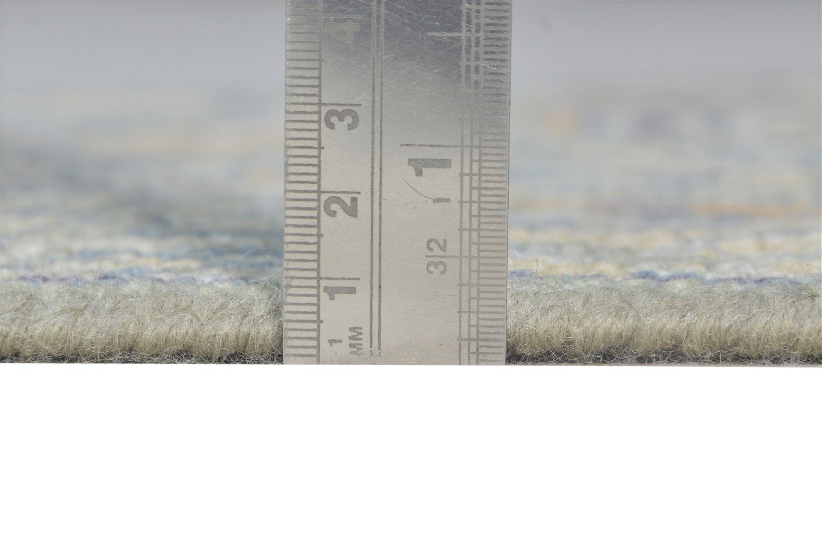 Hand Knotted Blue Wool Silk Rug 2X3 Modern Heriz-Indian Abstract Small Carpet   7865144443029
