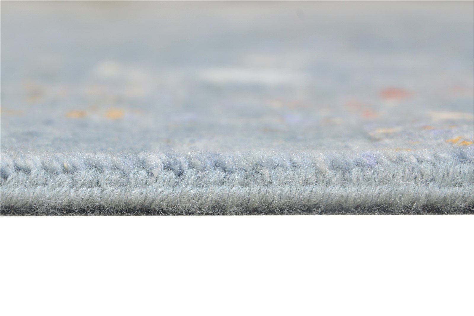 Hand Knotted Blue Wool / Silk Rug 4X6 Modern Indian Abstract Room Size Carpet   7864588140693