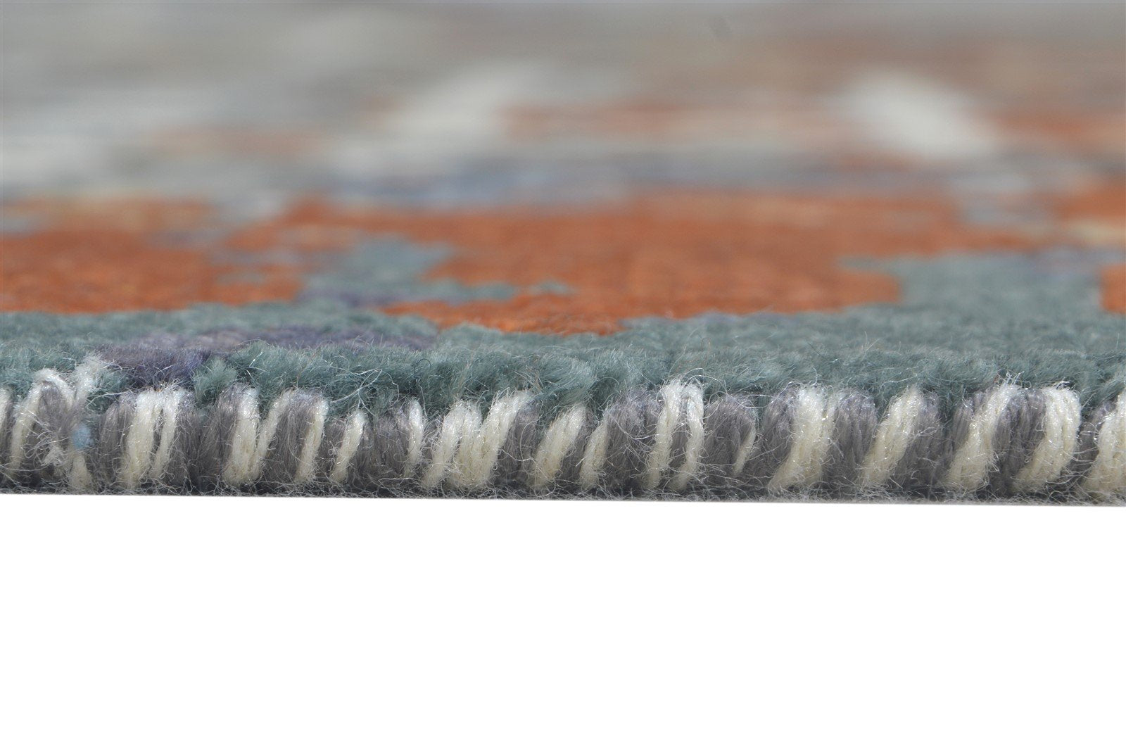 Hand Knotted Blue Wool / Silk Rug 6X9 Modern American Abstract Room Size Carpet   7865147785365