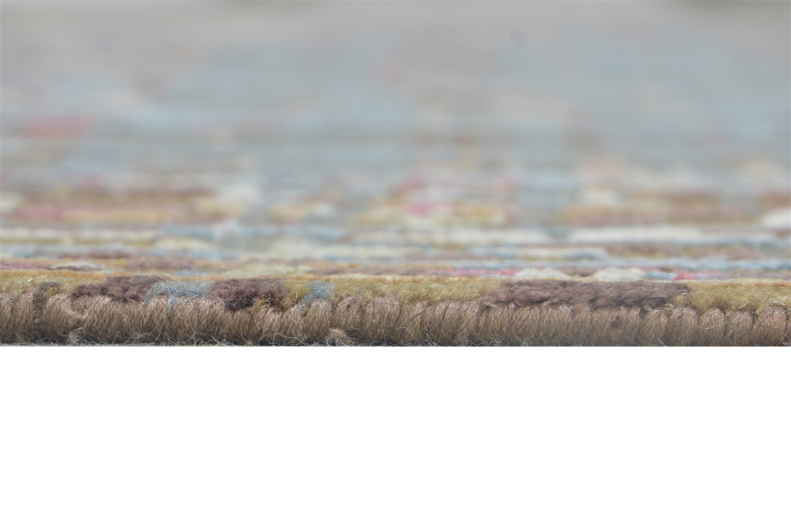 Hand Knotted Blue Wool / Silk Rug 7' X 10' Modern Indian Abstract Large Carpet   7864403656853