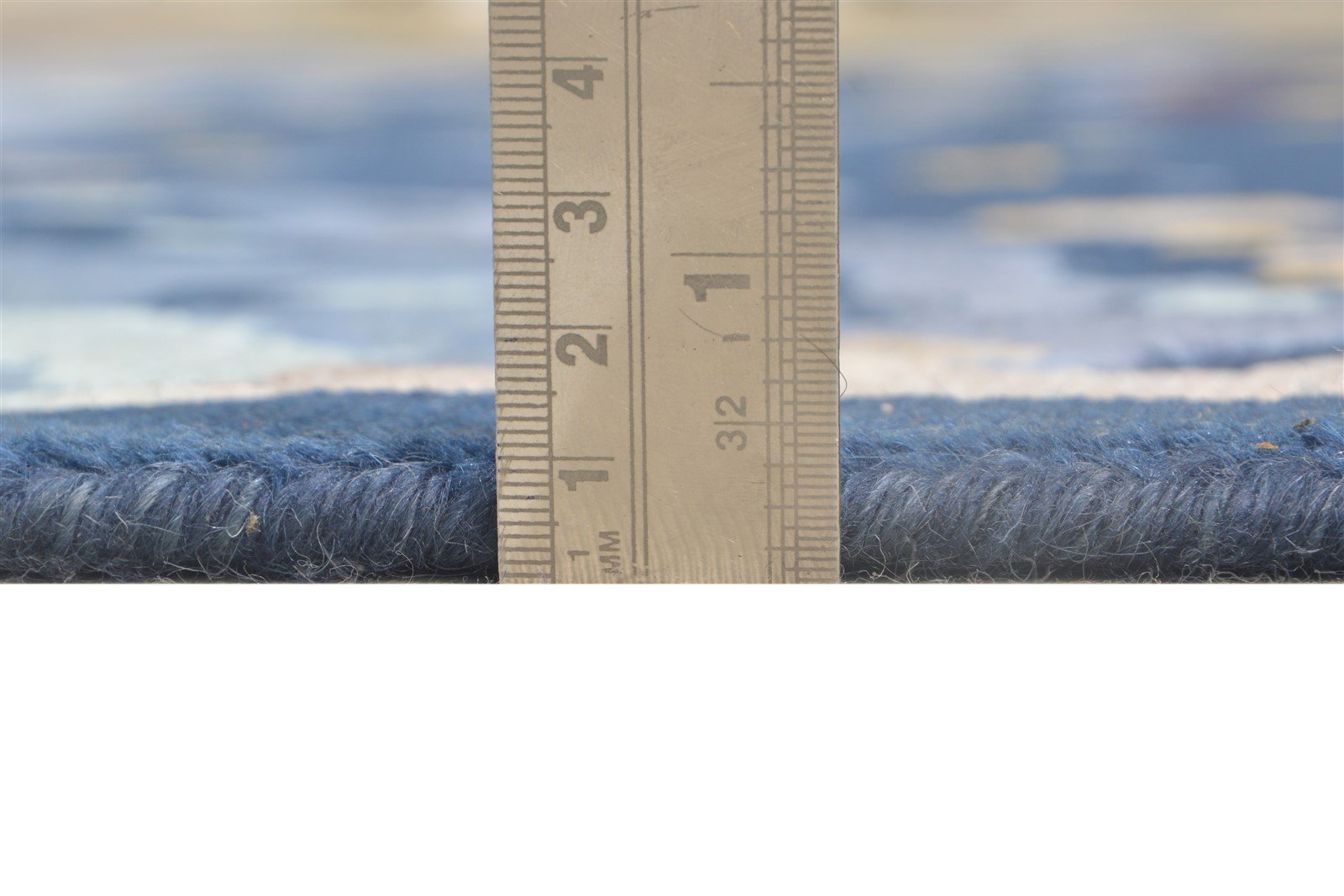Hand Knotted Blue Wool / Silk Rug 8' X 10' Modern Indian Abstract Large Carpet   7864395726997