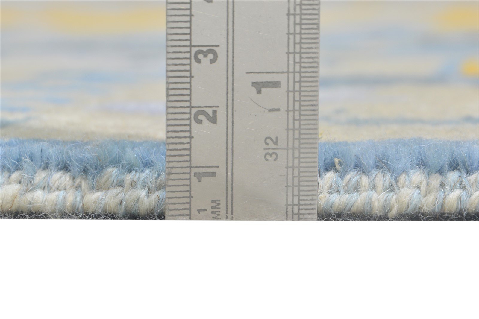Hand Knotted Blue Wool / Silk Rug 8' X 11' Modern Indian Abstract Large Carpet   7864586862741