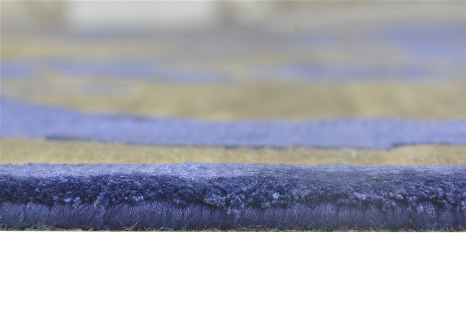 Hand Knotted Blue Wool / Silk Rug 8X10 Modern American Abstract Large Carpet   7865106399381