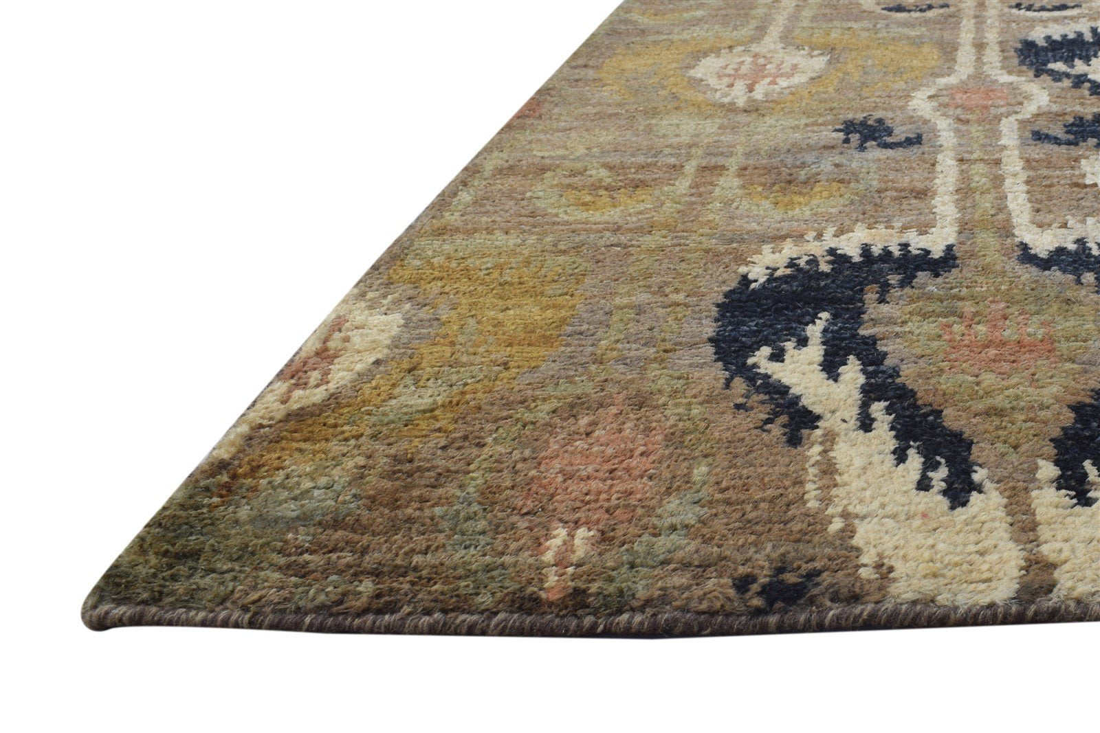 Hand Knotted Brown Jute Rug 5' X 7' Persian Oriental Ikat Room Size Carpet   7864410308757