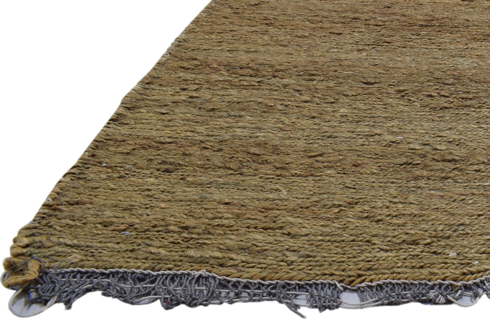 Hand Knotted Brown Jute Rug 5' X 8' Modern Scandinavian Solid Room Size Carpet   7860699398293