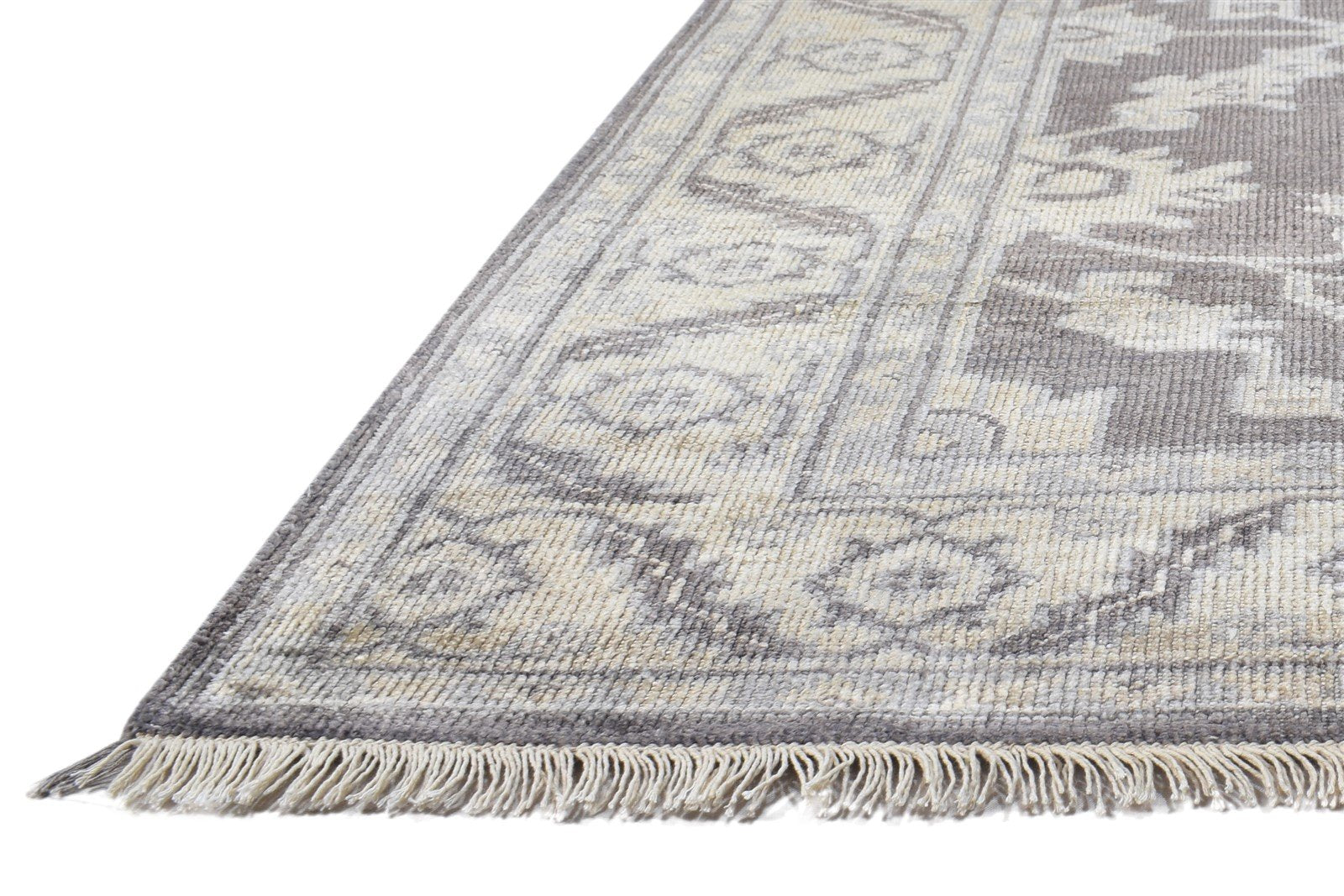 Hand Knotted Brown Silk Rug 6' X 8' Persian Oushak Oriental Room Size Carpet   7864802345109