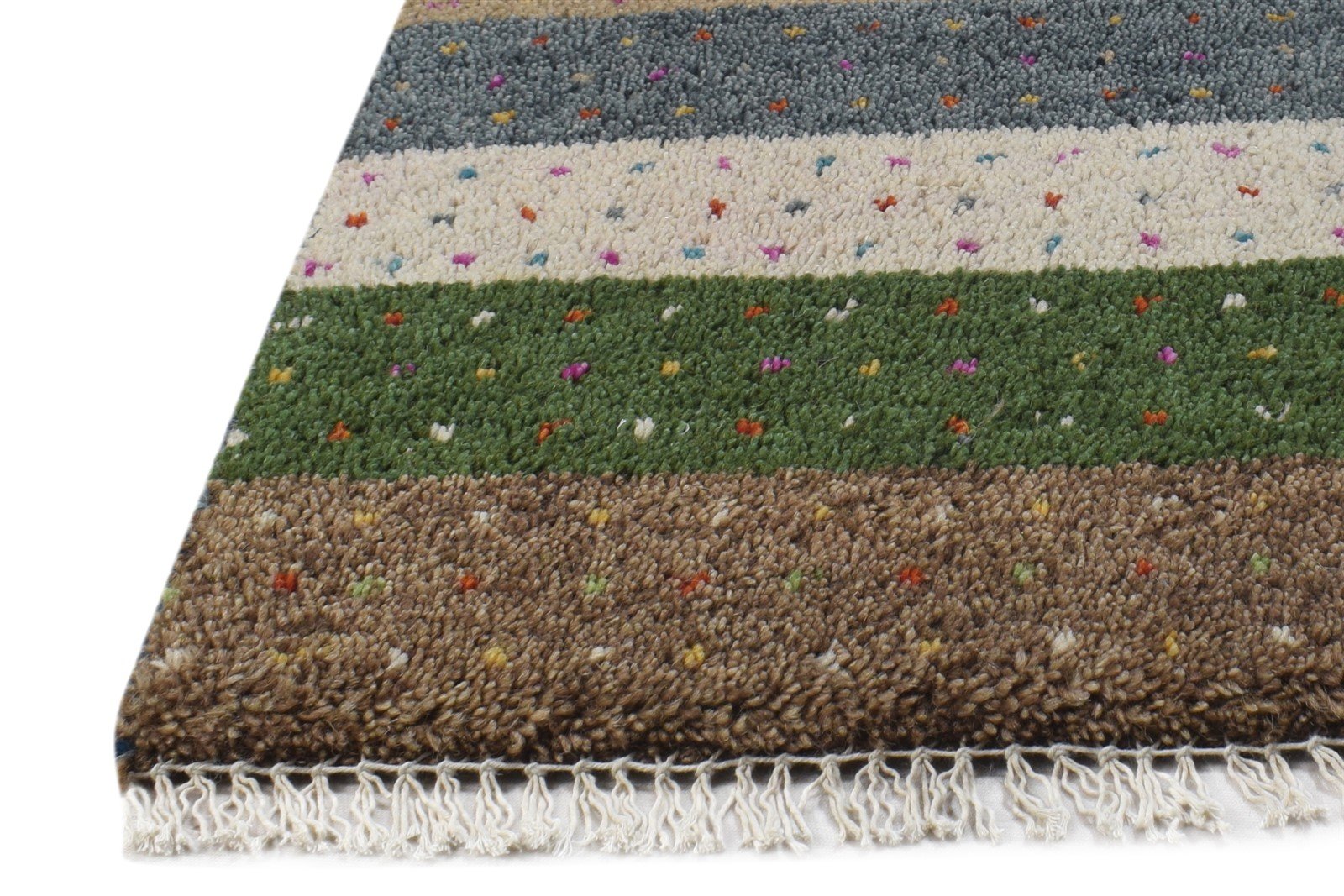 Hand Knotted Brown Wool Rug 1' X 2' Tribal Gabbeh Southwestern Small Carpet   7864501633173