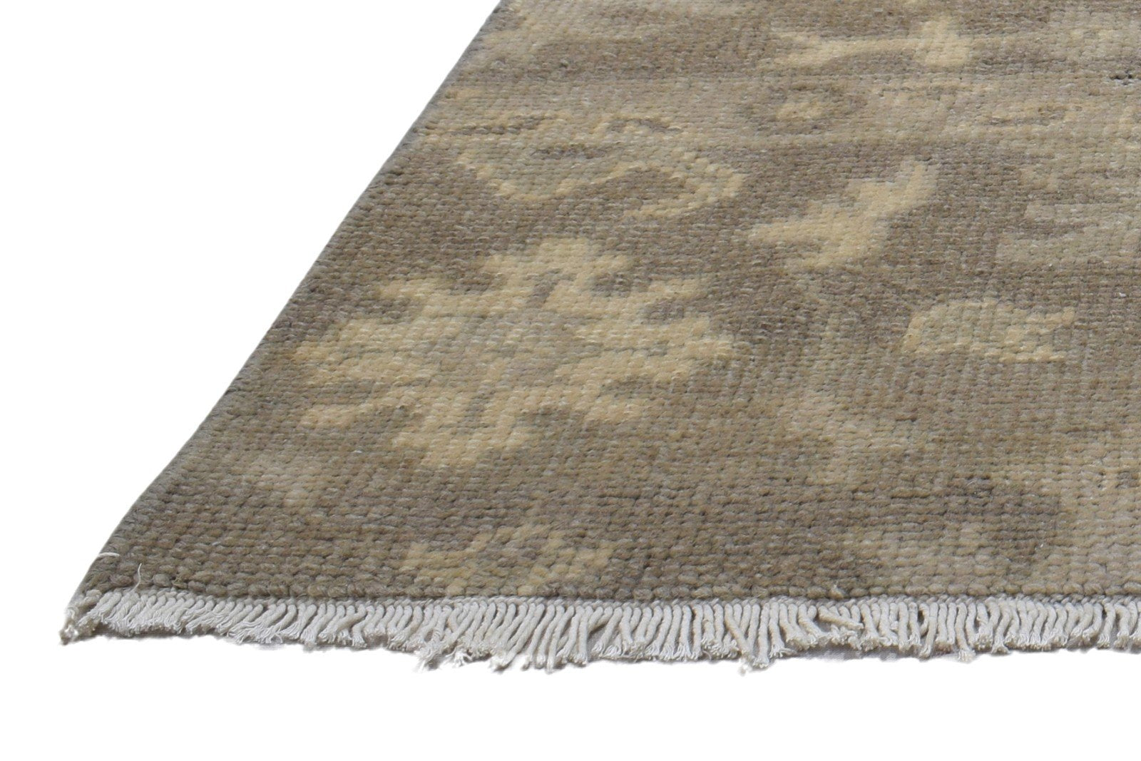 Hand Knotted Brown Wool Rug 2' X 2' Persian Oushak Oriental Small Carpet   7864122278037