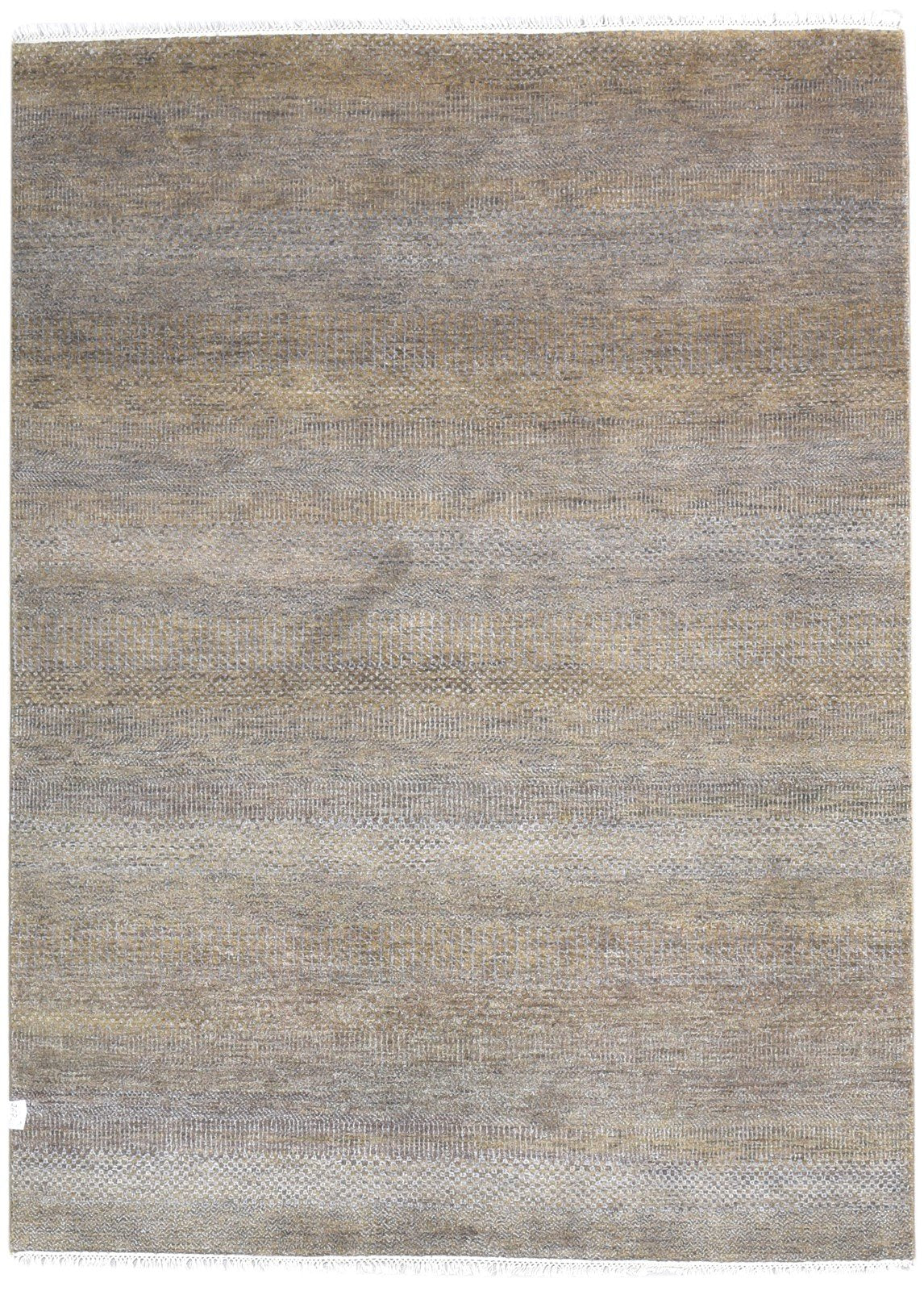 Dalia Hand Knotted Brown Wool Rug 5' X 7' Modern Agra Grass Trellis   7864615010453