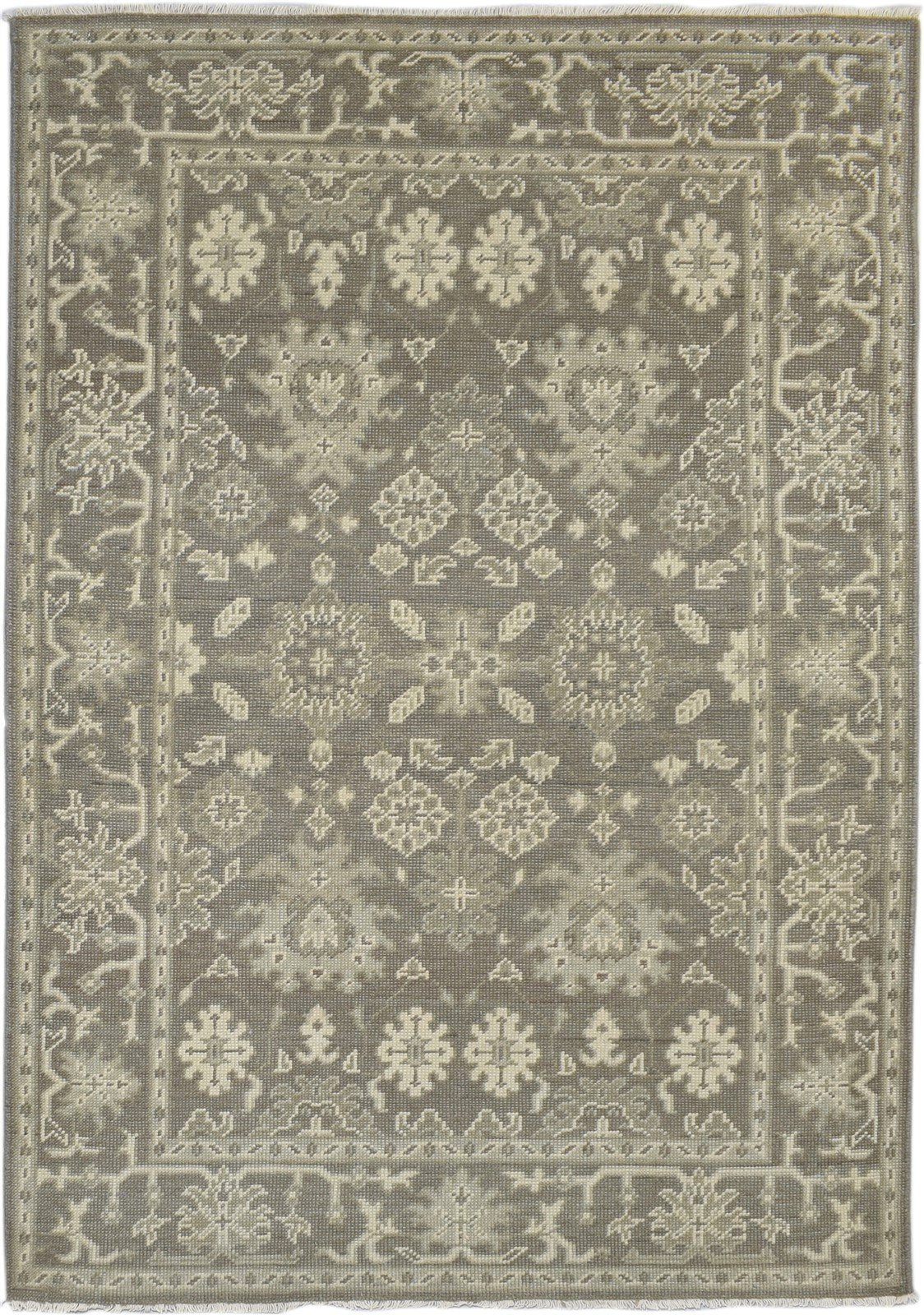 Hand Knotted Brown Wool Rug 5' X 7' Persian Oushak Oriental Room Size Carpet   7860689895573